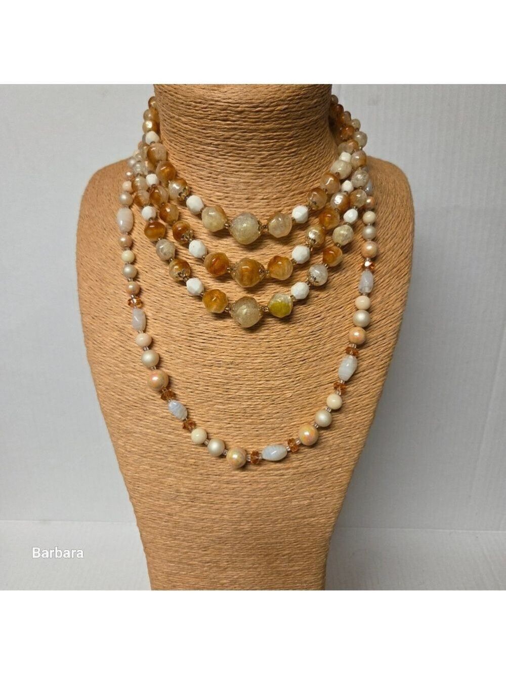 Vintage 2 Pieces Glass and Acrylic Beaded Necklaces